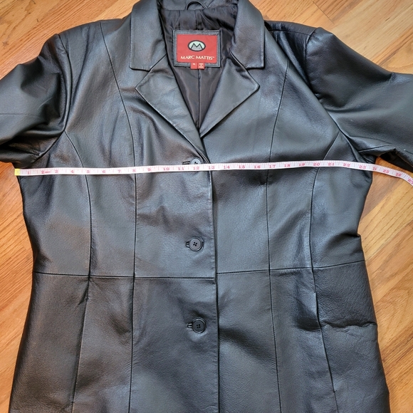 Marc Mattis Black Leather Jacket Size XL Coat - Picture 11 of 15